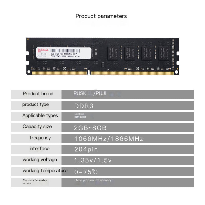 PUSKILL DDR4 16GB 3200MHz RAM for Desktop Computers