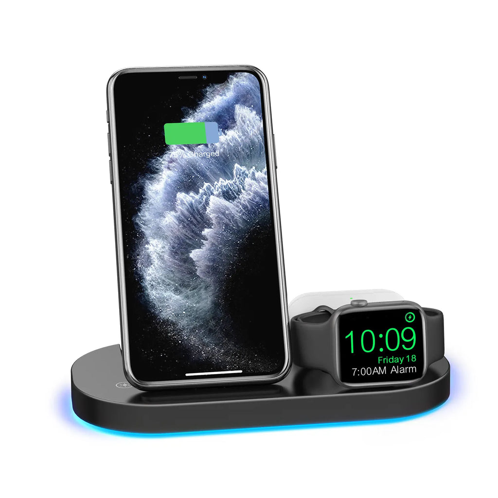 Support de charge sans fil pliable 3-en-1 de 15 W