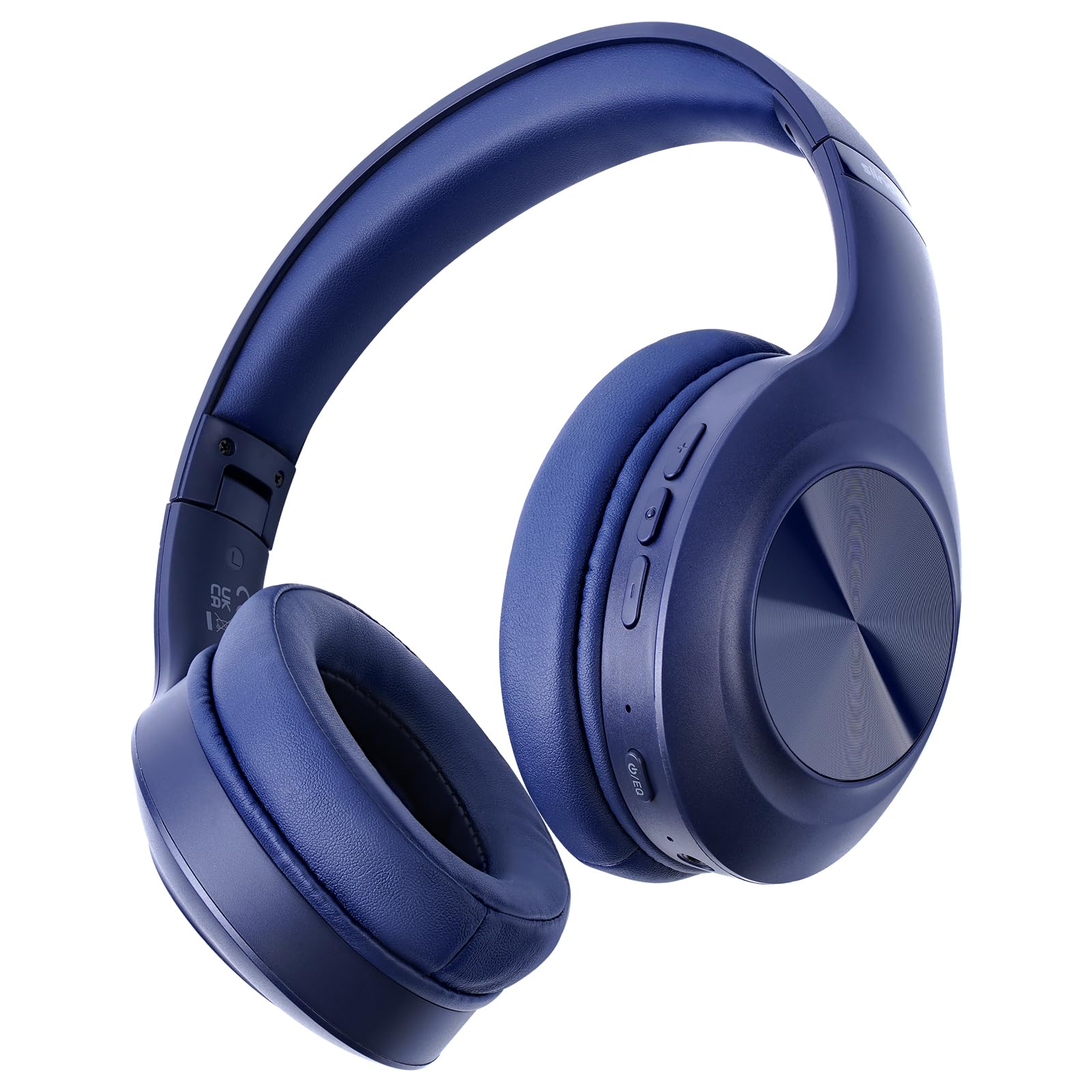 Siindoo JH-923 Wireless Headphones Over Ear 65H Playtime 3EQ Sound Modes Hi-Res Audio with Deep Bass MicrophoneFoldable Lightweight Bluetooth Headphones for Travel/Office/Cellphone/PC (Blue)