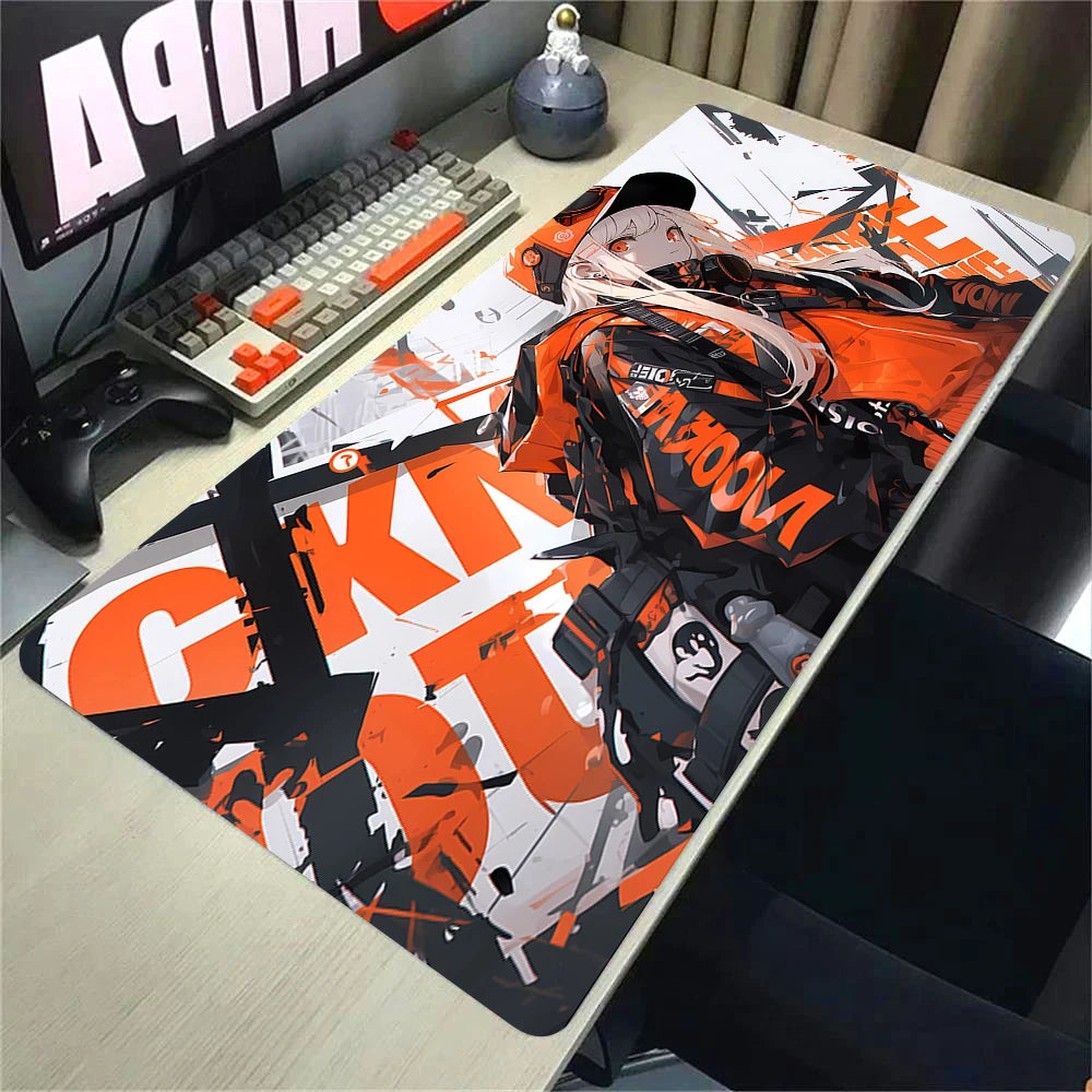 Anime Gaming Desk Mat – Mouse Pad, Kawaii Girl & Cat Design, Smooth Control Surface