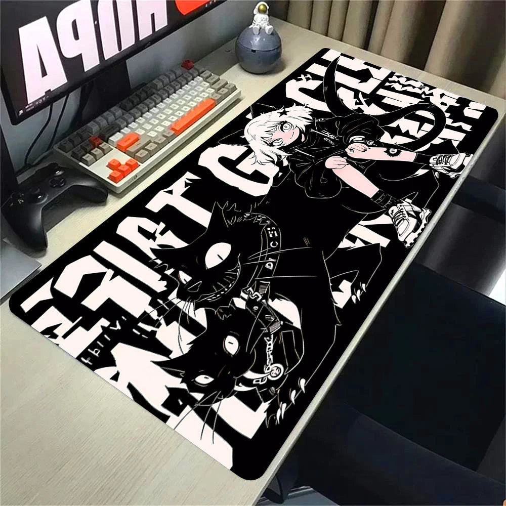 Anime Gaming Desk Mat – Mouse Pad, Kawaii Girl & Cat Design, Smooth Control Surface