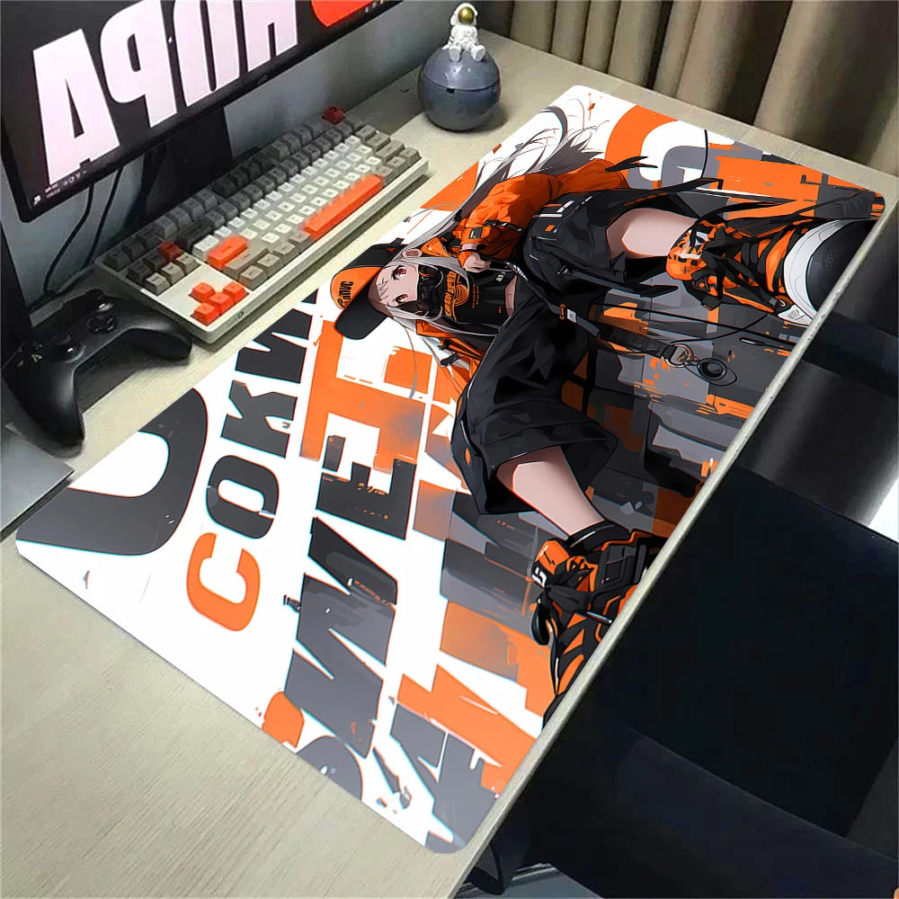Anime Gaming Desk Mat – Mouse Pad, Kawaii Girl & Cat Design, Smooth Control Surface