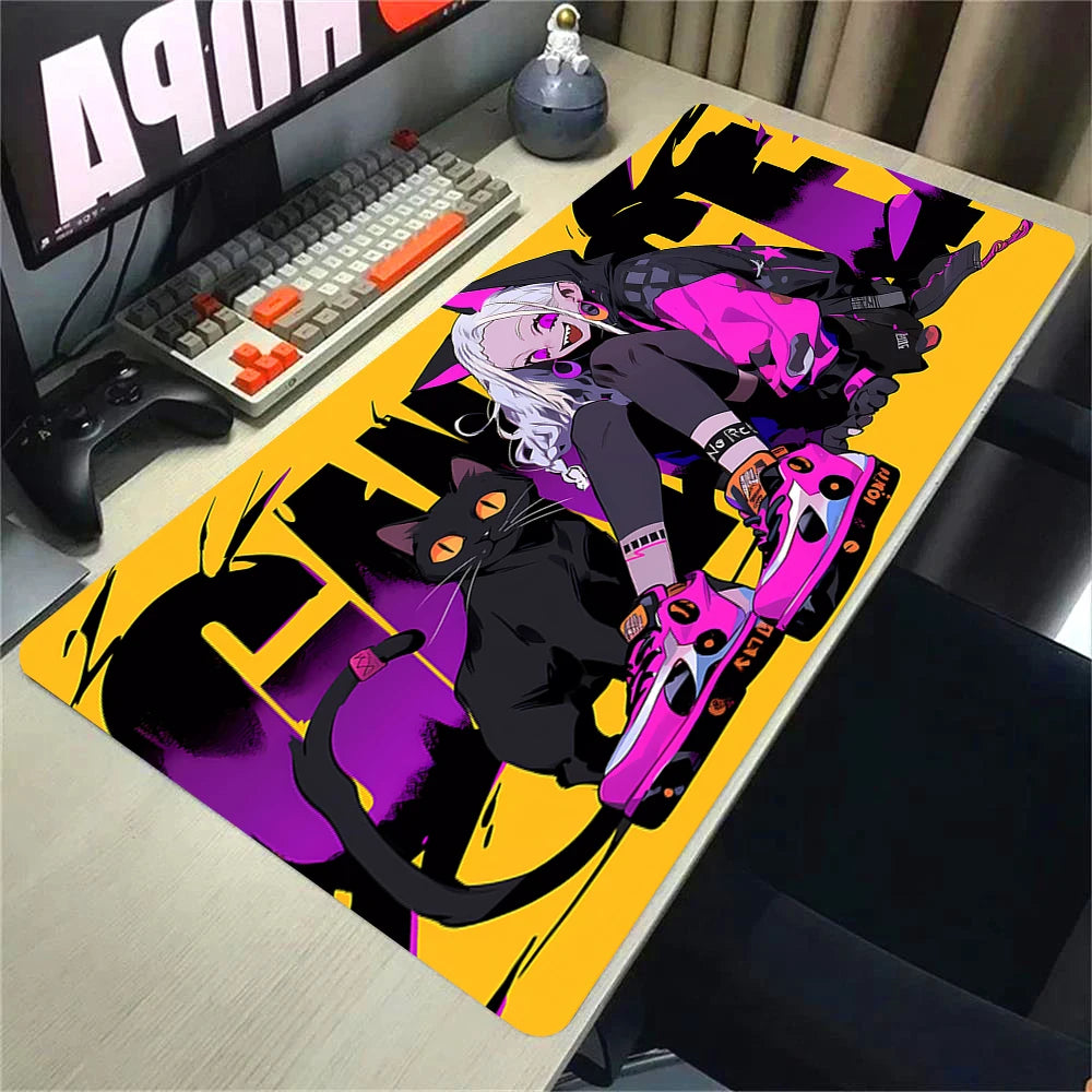 Anime Gaming Desk Mat – Mouse Pad, Kawaii Girl & Cat Design, Smooth Control Surface