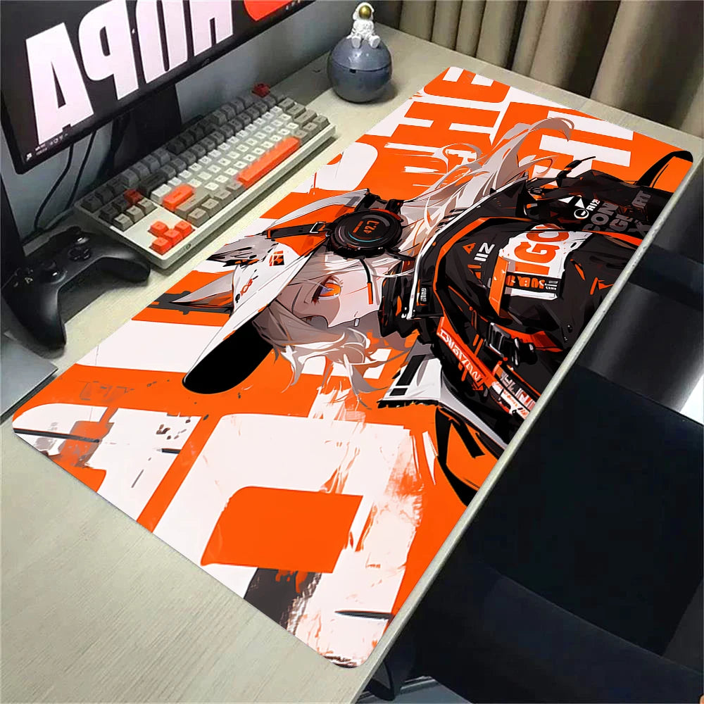Anime Gaming Desk Mat – Mouse Pad, Kawaii Girl & Cat Design, Smooth Control Surface