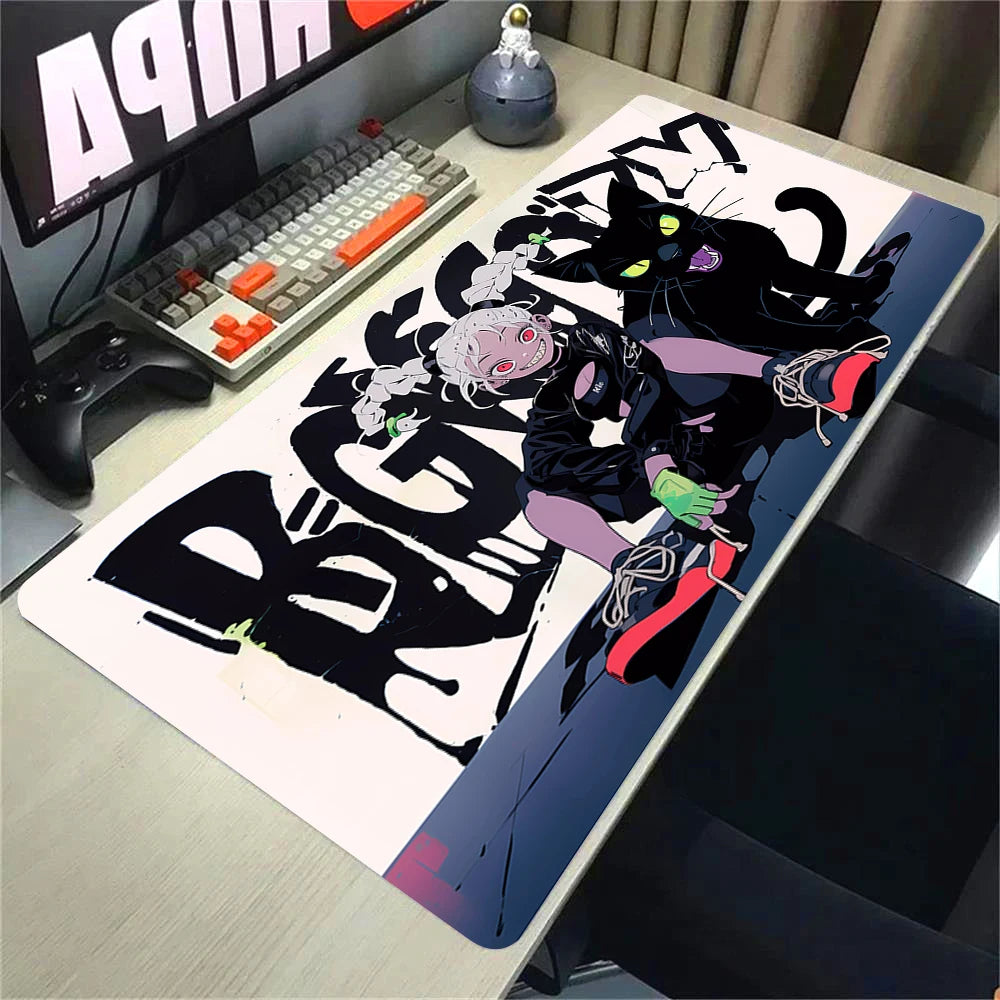 Anime Gaming Desk Mat – Mouse Pad, Kawaii Girl & Cat Design, Smooth Control Surface
