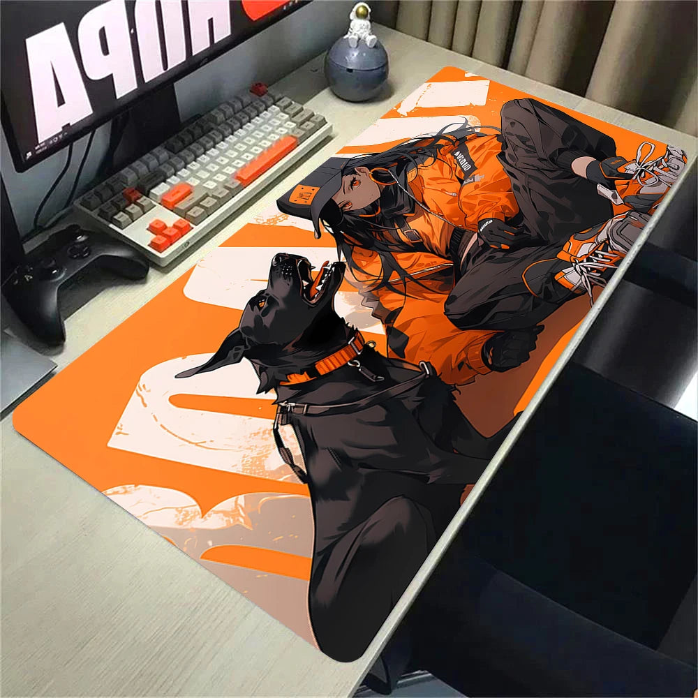 Anime Gaming Desk Mat – Mouse Pad, Kawaii Girl & Cat Design, Smooth Control Surface